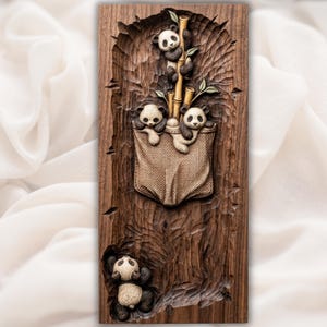 Cute Panda 3D Relief STL for CNC Router view 1