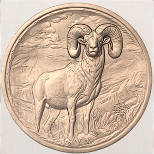 Bighorn Sheep 3D Relief STL for CNC Router view 2