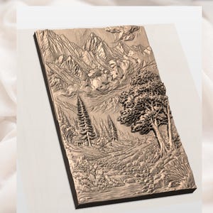 Mountain Landscape 3D Relief STL view 3