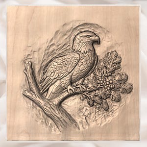 Bald Eagle 3D Relief STL File view 2