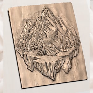 Mountain Camping STL Relief view 2