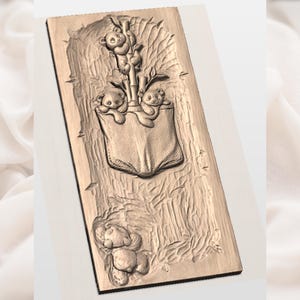 Cute Panda 3D Relief STL for CNC Router view 3