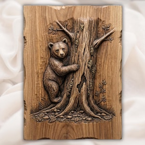 Bear Cub 3D Relief STL view 1