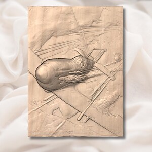 WW2 Fighter Plane Dogfight 3D Relief STL view 3