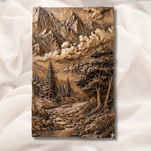 Mountain Landscape 3D Relief STL view 1