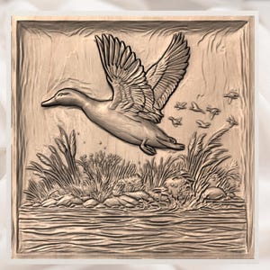 Flying Duck 3D Relief STL view 3