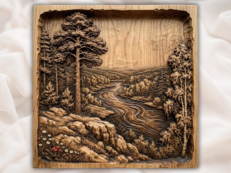 Woodland River Scene STL