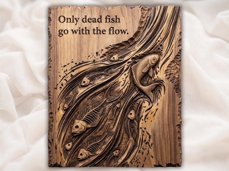 Only Dead Fish Go With the Flow STL