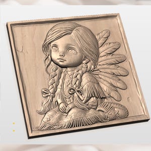 Tribal Girl 3D Relief STL view 2