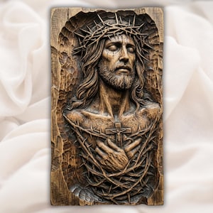 Jesus Crown of Thorns 3D Relief STL view 1