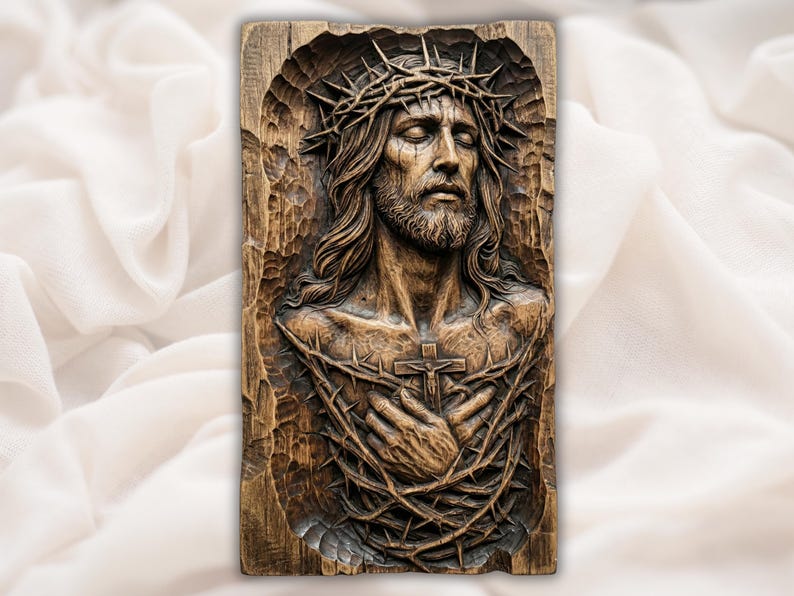Jesus Crown of Thorns 3D Relief STL