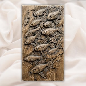 School of Fish 3D Relief STL view 1