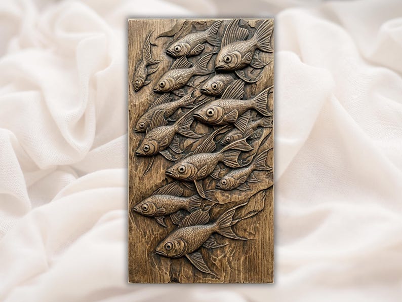 School of Fish 3D Relief STL