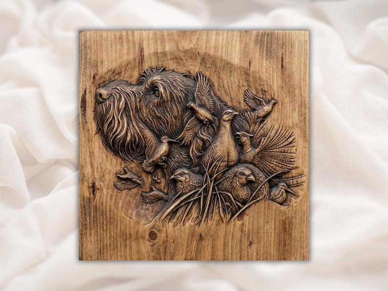 Hunting Dog 3D Relief STL