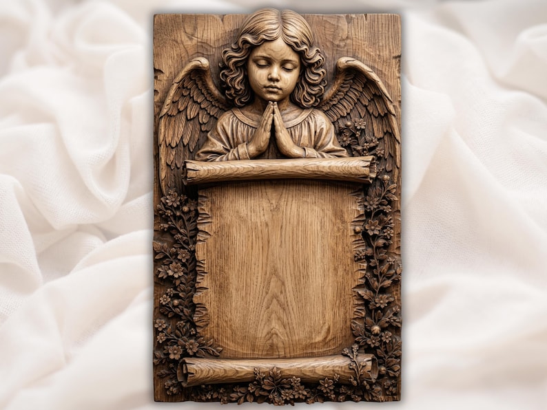 Praying Angel Plaque STL