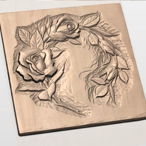 Floral Rose Border STL view 3