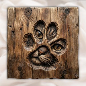 Cat Paw Print 3D Relief STL File view 1