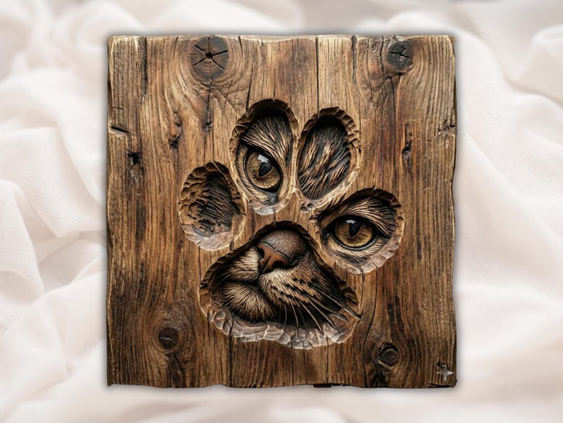 Cat Paw Print 3D Relief STL File