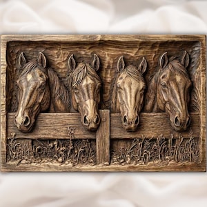 4 Horses 3D STL File view 1
