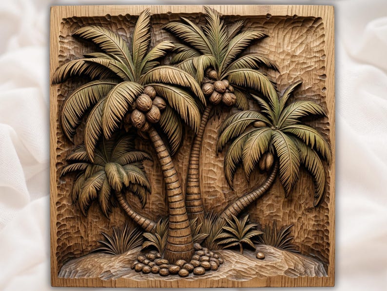 Palm Tree 3D Relief STL