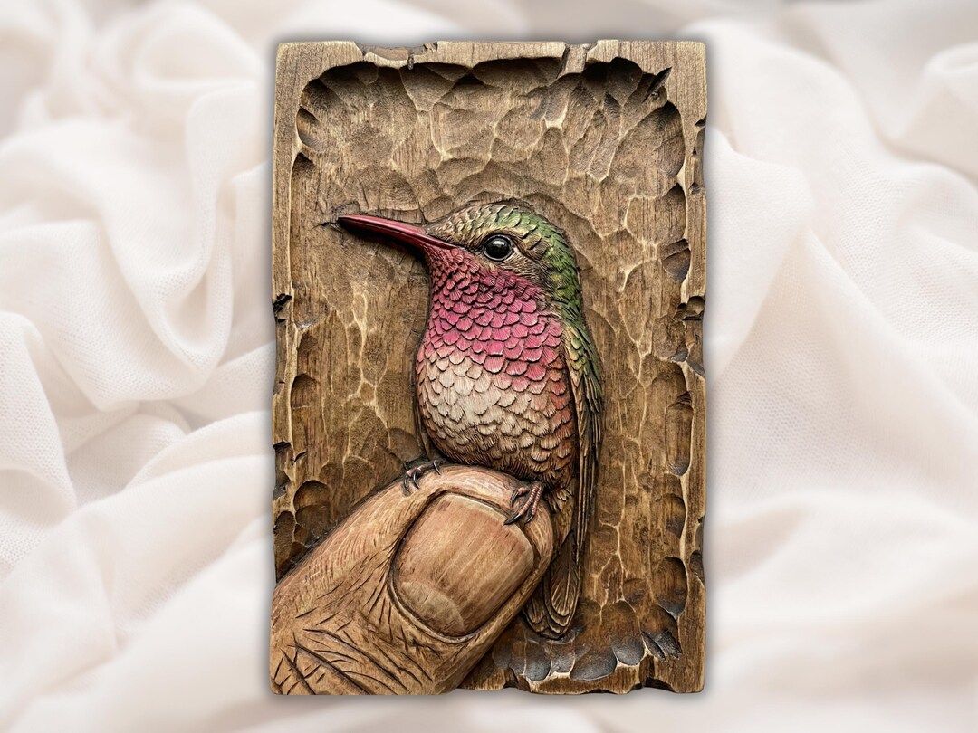 Hummingbird Finger Hummingbird on Finger Relief STL | CNC Router 3D Carving Model | Tiny ...