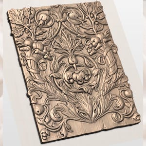 Baroque Acanthus Floral Ornament 3D Relief STL view 2