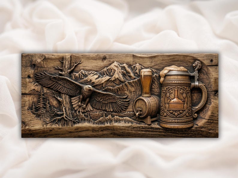 Eagle Beer Stein Relief STL