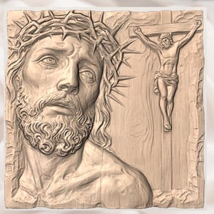 Jesus Crucifixion Relief STL view 2