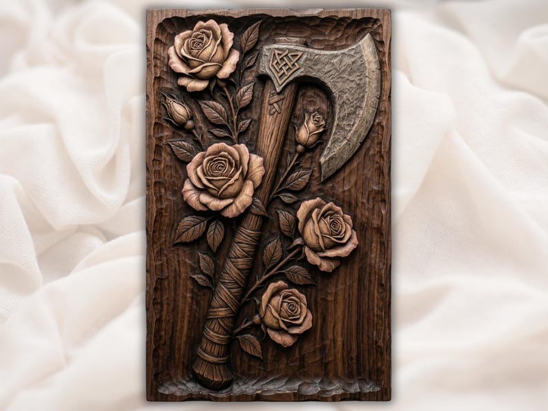 Gothic Rose Axe STL