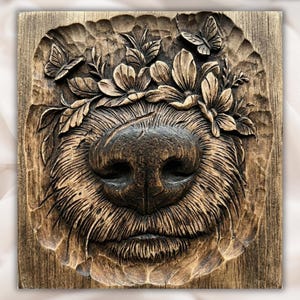 Highland Cow Nose 3D Relief STL view 1