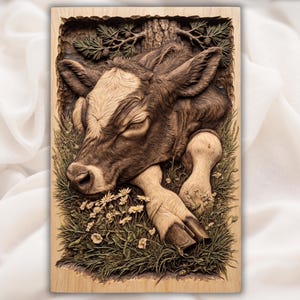 Sleeping Calf Relief STL view 1