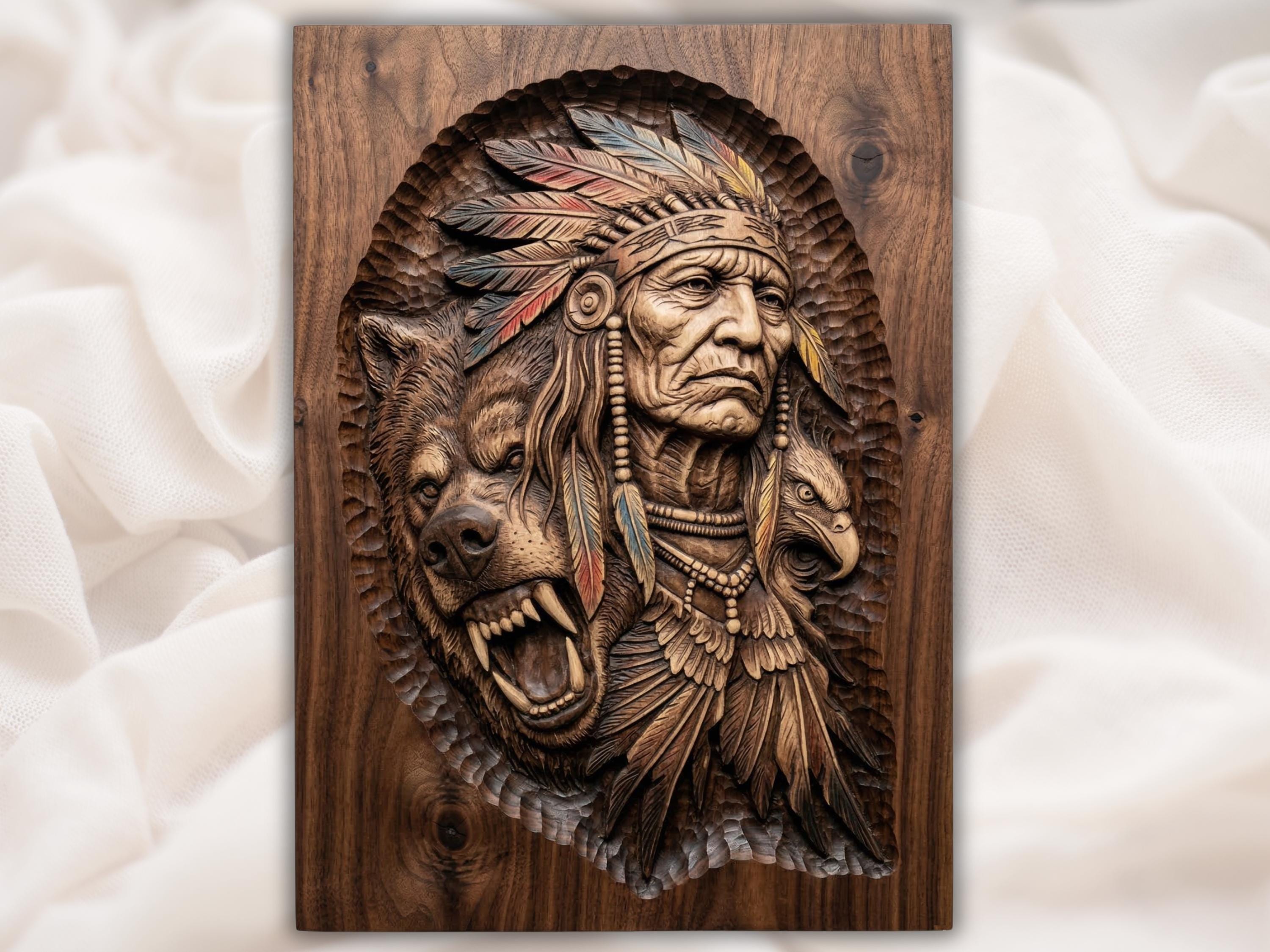 Wood carvings native american - Etsy 日本