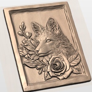 Fox Floral 3D Relief STL view 2