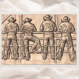 Cowboy Rodeo Chute Scene 3D Relief STL view 2