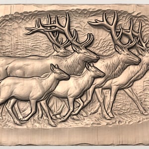 Elk Herd Relief STL view 2