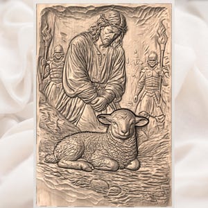 Jesus Lamb Relief STL view 3