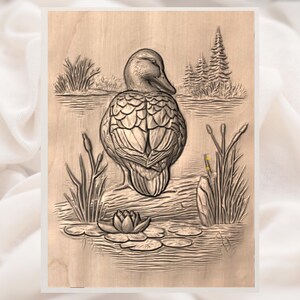 Duck on Lake 3D Relief STL File view 2