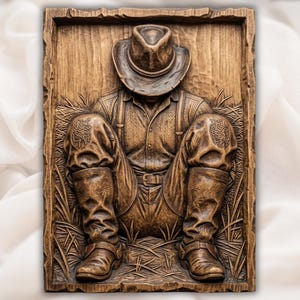 Cowboy Wall Panel STL view 1