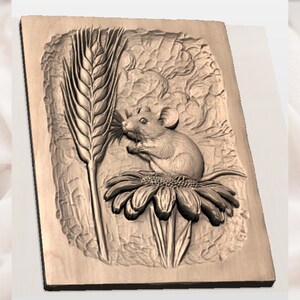 Mouse on Daisy Panel  STL view 3