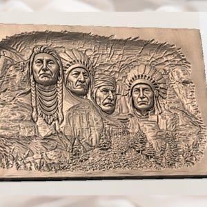 Native Chiefs Cliff Portrait STL view 2