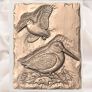 Woodcock Bird 3D Relief STL File view 2