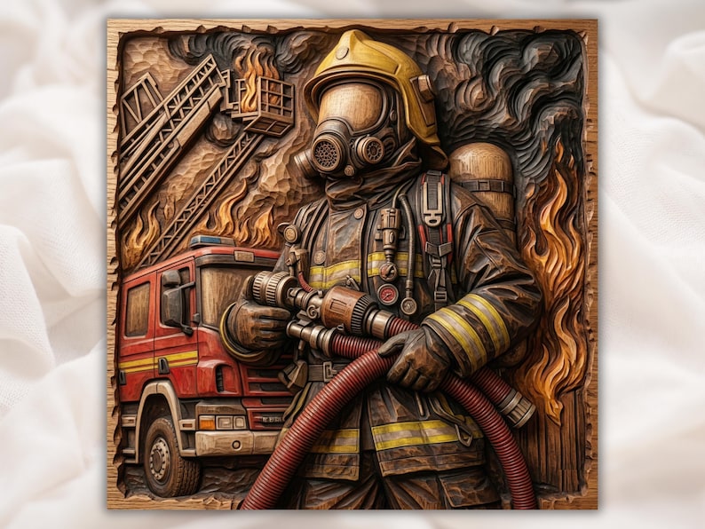 Firefighter 3D Relief STL