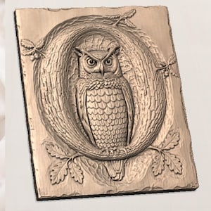 Great Horned Owl Bas Relief STL view 2