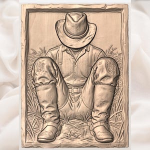 Cowboy Wall Panel STL view 3