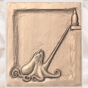 Funny Octopus Hot Sauce Relief STL view 3