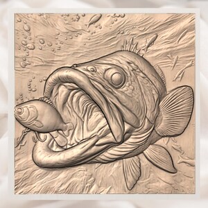 Big Bass 3D Relief STL view 2