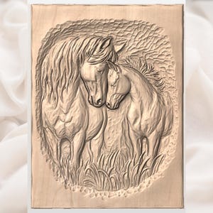 Horse Mare and Foal STL view 3