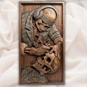 Skeleton Tattoo Artist STL view 1