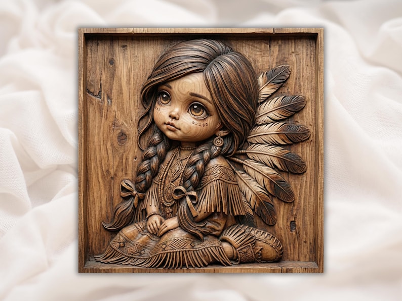 Tribal Girl 3D Relief STL