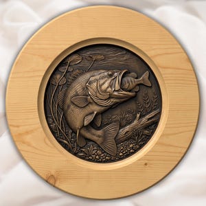 Largemouth Bass Relief STL view 1